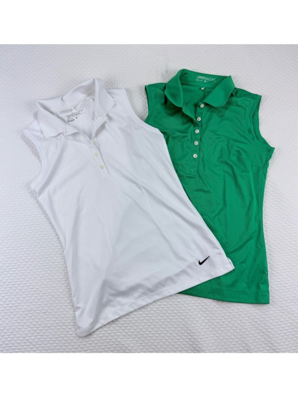 BUNDLE Nike Golf Tour Performance Polo Shirts Womens Small Dri Fit Sleeveless